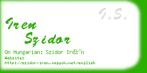 iren szidor business card